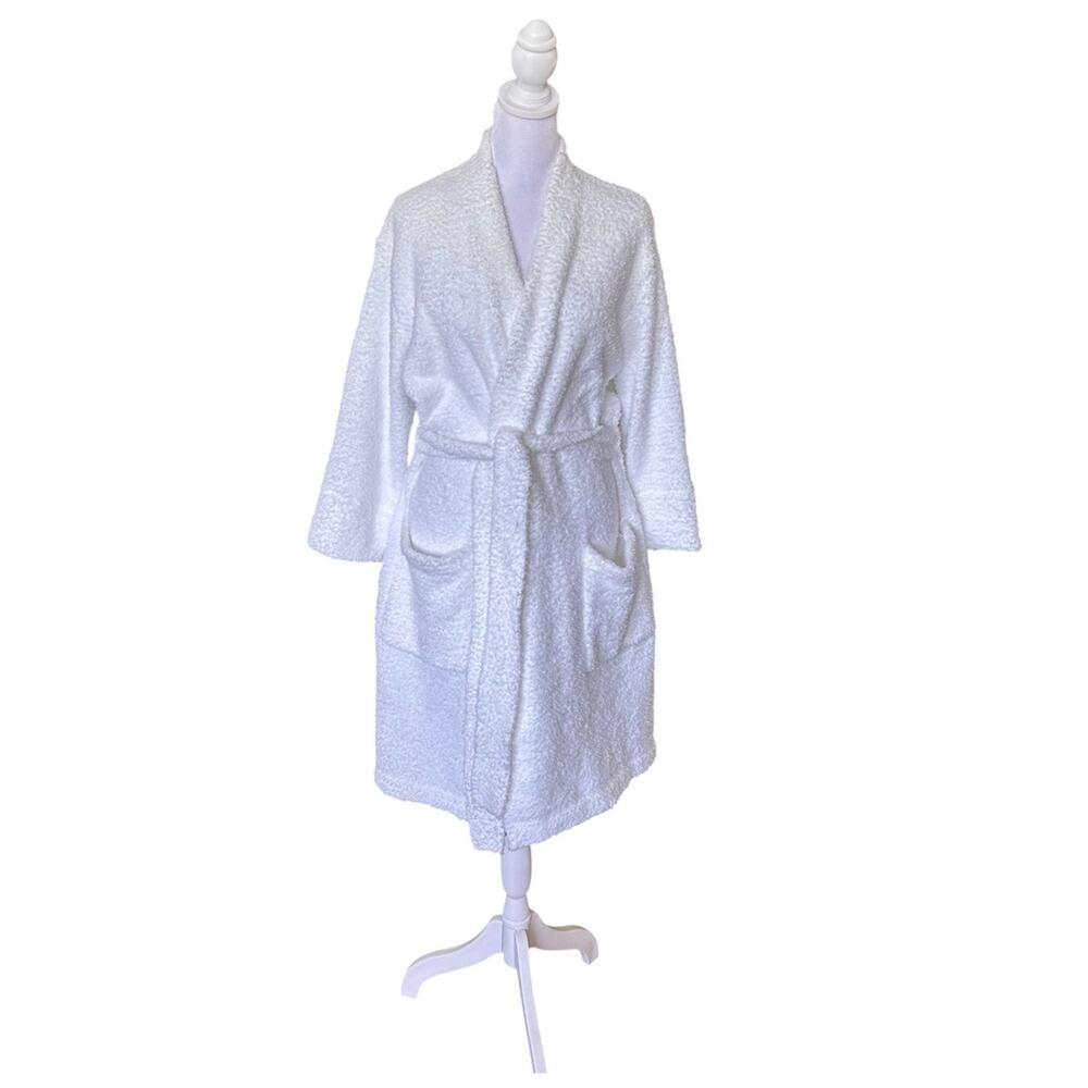 Pottery Barn Luxury Terry Cloth Bathrobe Medium White Plush